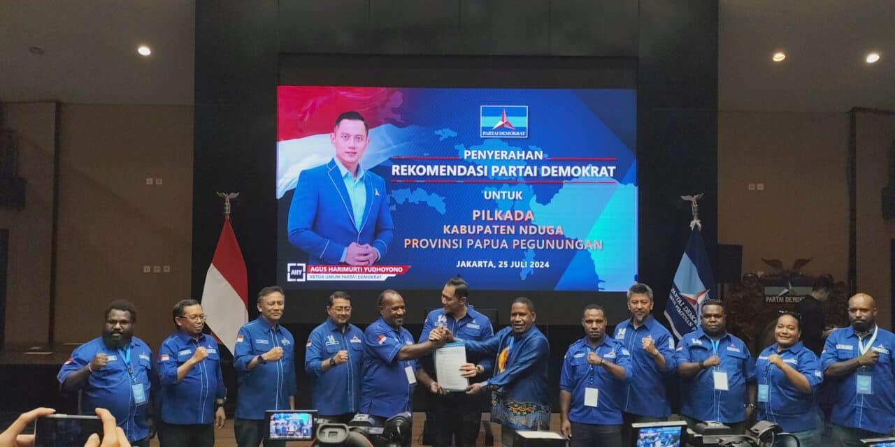 Resmi!! Inilah Calon Bupati dan Wakil Bupati yang Diusung Partai Demokrat di Kabupaten Nduga, Lani Jaya dan Mamteng
