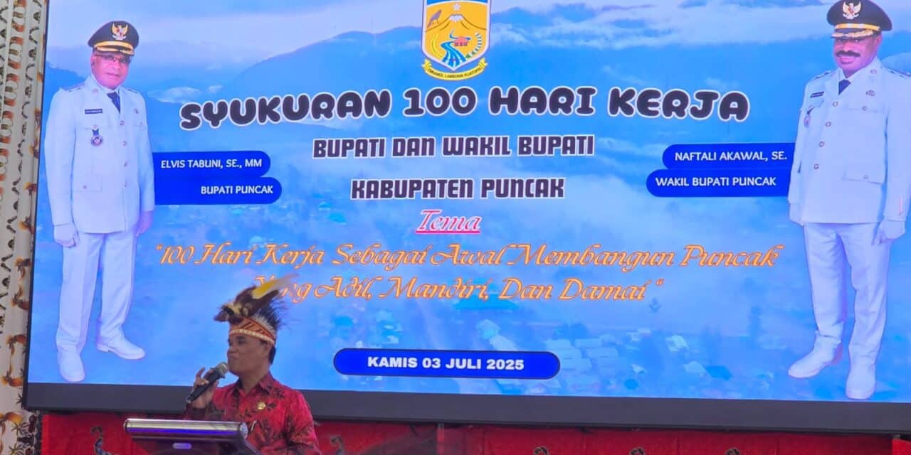 Gubernur Meki Nawipa Apresiasi 100 Hari Kerja Bupati dan Wakil Bupati Puncak