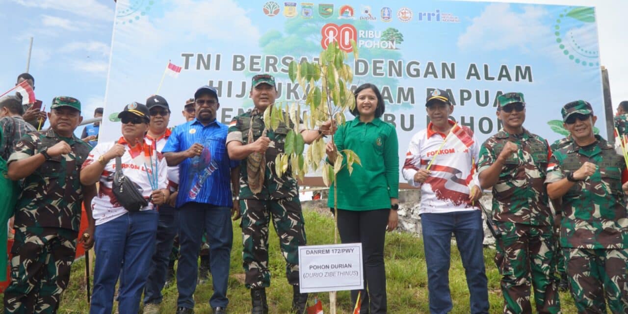 Korem 172/PWY Tanam 80.000 Pohon Hijaukan Alam Papua, Sambut HUT RI ke-80