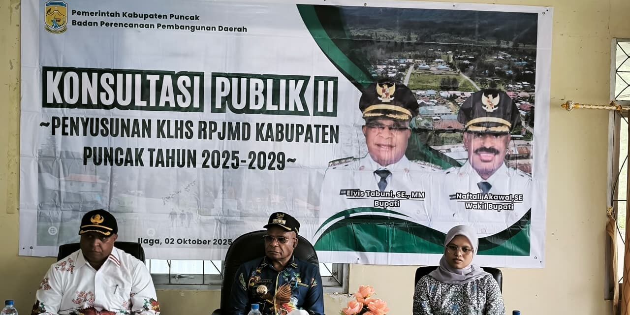 Bappeda Puncak Gelar Konsultasi Publik II Penyusunan Kajian KLHS RPJMD Tahun 2025-2029